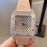 Cartier Diamond Dial Leather Strap Watch For Women Pink