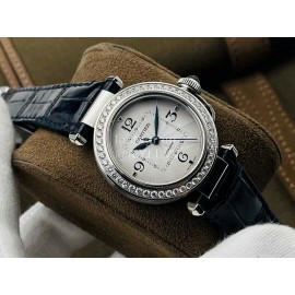 Cartier An Factory Pasha Leather Strap Watch