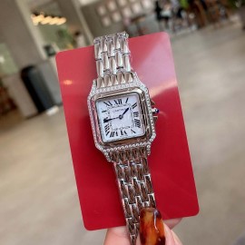 PanthèRe De Cartier 27mm Square Dial Watch For Women Silver