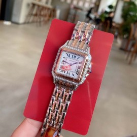PanthèRe De Cartier 27mm Square Dial Watch For Women Silver