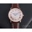 Cartier Diamond Dial Leather Strap Watch For Men Brown
