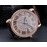 Cartier Diamond Dial Leather Strap Watch For Men Brown