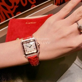 PanthèRe De Cartier Diamond Square Dial Watch For Women Red