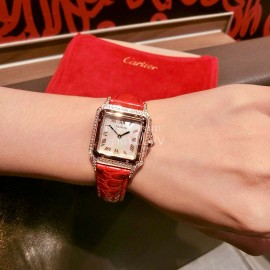 PanthèRe De Cartier Diamond Square Dial Watch For Women Red