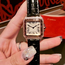 PanthèRe De Cartier Diamond Square Dial Watch For Women Black