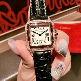 PanthèRe De Cartier Diamond Square Dial Watch For Women Black
