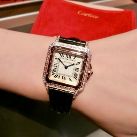 PanthèRe De Cartier Diamond Square Dial Watch For Women Black
