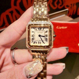 PanthèRe De Cartier Diamond Square Dial Watch For Women Gold