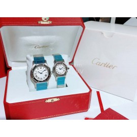 Cartier Steel Strap Sapphire Glass Watch Blue