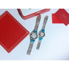 Cartier Steel Strap Sapphire Glass Watch Blue