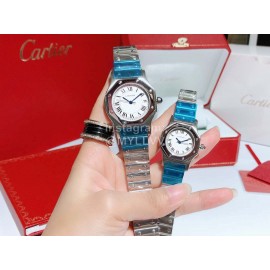 Cartier Steel Strap Sapphire Glass Watch Blue