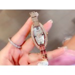 Cartier Olive Shaped Diamond Roman Numeral Dial Watch For Women