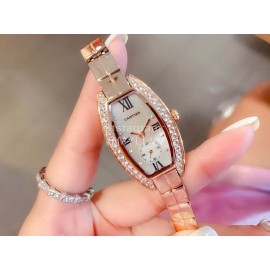 Cartier Olive Shaped Diamond Roman Numeral Dial Watch For Women