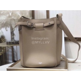 Celine Calfskin Vintage Bucket Bag Beige 189343