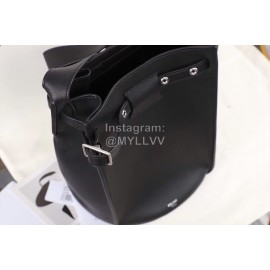 Celine Calfskin Vintage One Shoulder Bucket Bag Black 189343