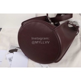 Celine Calfskin Vintage One Shoulder Bucket Bag Wine Red 189343