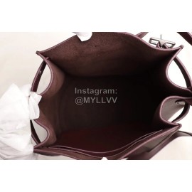 Celine Calfskin Vintage One Shoulder Bucket Bag Wine Red 189343