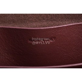 Celine Calfskin Vintage One Shoulder Bucket Bag Wine Red 189343