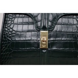 Celine Crocodile Leather Handbag Commuter Bag 187374
