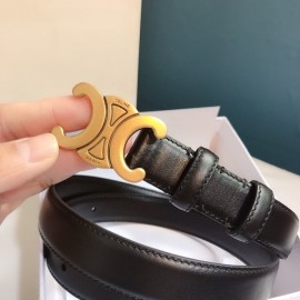 Celine Black Leather Gold Buckle 25mm Belts For Men And Women