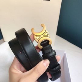 Celine Black Leather Gold Buckle 25mm Belts For Men And Women