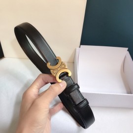 Celine Black Leather Gold Buckle 25mm Belts For Men And Women