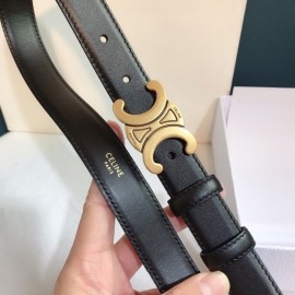 Celine Black Leather Gold Buckle 25mm Belts For Men And Women