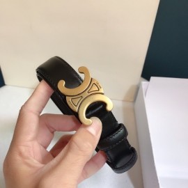 Celine Black Leather Gold Buckle 25mm Belts For Men And Women