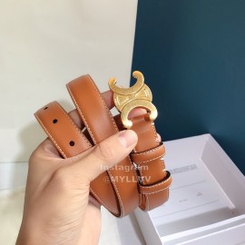 Celine Brown Leather Buckle 25mm Belts For Men And Women