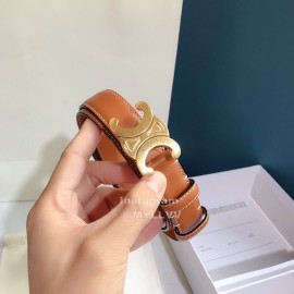 Celine Brown Leather Buckle 25mm Belts For Men And Women