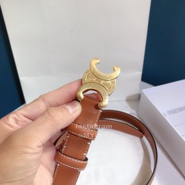 Celine Brown Leather Buckle 25mm Belts For Men And Women