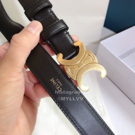 Celine New Leather Gold Buckle 25mm Belts For Men And Women
