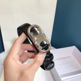 Celine Black Leather 25mm Belts For Men And Women