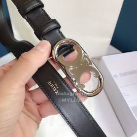 Celine Black Leather 25mm Belts For Men And Women