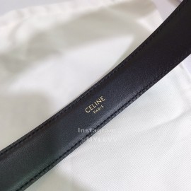 Celine Black Leather Gold Buckle 25mm Belts 
