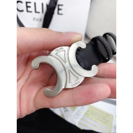 Celine Black Calf Silver Buckle 25mm Belts For Men And Women