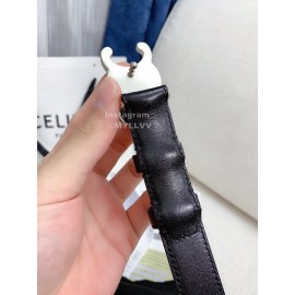 Celine Black Calf Silver Buckle 25mm Belts For Men And Women