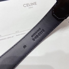 Celine New Black Leather 25mm Belts For Men And Women