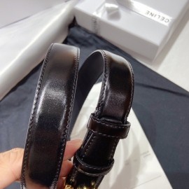 Celine New Black Leather 25mm Belts For Men And Women