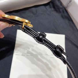 Celine New Black Leather 25mm Belts For Men And Women