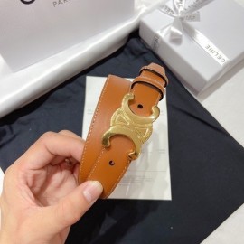 Celine Brown Leather 25mm Belts For Men And Women