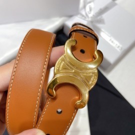 Celine Brown Leather 25mm Belts For Men And Women