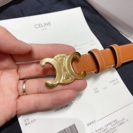 Celine Brown Leather 25mm Belts For Men And Women