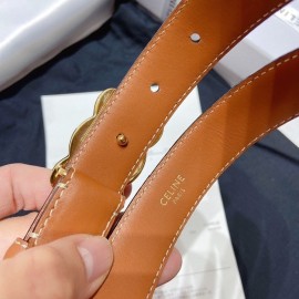 Celine Brown Leather 25mm Belts For Men And Women