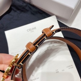 Celine Brown Leather 25mm Belts For Men And Women