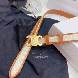Celine Fabric Cow Leather Gold Buckle Belts