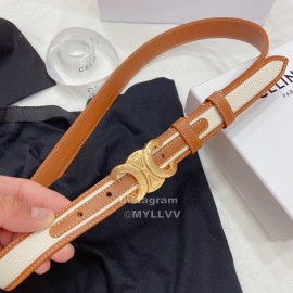 Celine Fabric Cow Leather Gold Buckle Belts