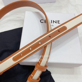 Celine Fabric Cow Leather Gold Buckle Belts