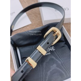 Celine Black Leather Gold Pin Buckle 18mm Belts For Women