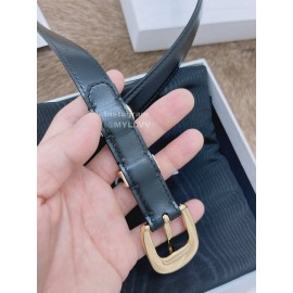 Celine Black Leather Gold Pin Buckle 18mm Belts For Women